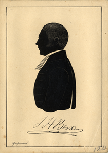 104134 Portret van ds. J.H. Bösken, geboren 1805, hervormd predikant te Utrecht (1845-1873), overleden 1873. Te halve ...